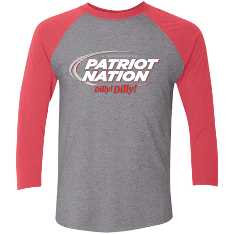 T-Shirts Premium Heather/ Vintage Red / X-Small Patriot Nation Dilly Dilly Men's Triblend 3/4 Sleeve