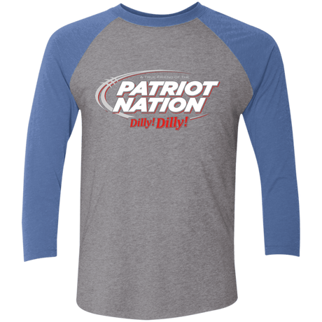 T-Shirts Premium Heather/ Vintage Royal / X-Small Patriot Nation Dilly Dilly Men's Triblend 3/4 Sleeve