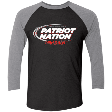 T-Shirts Vintage Black/Premium Heather / X-Small Patriot Nation Dilly Dilly Men's Triblend 3/4 Sleeve