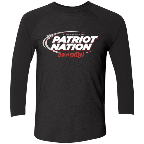 T-Shirts Vintage Black/Vintage Black / X-Small Patriot Nation Dilly Dilly Men's Triblend 3/4 Sleeve