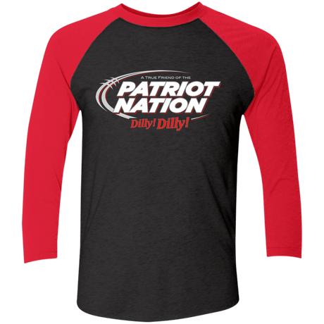 T-Shirts Vintage Black/Vintage Red / X-Small Patriot Nation Dilly Dilly Men's Triblend 3/4 Sleeve
