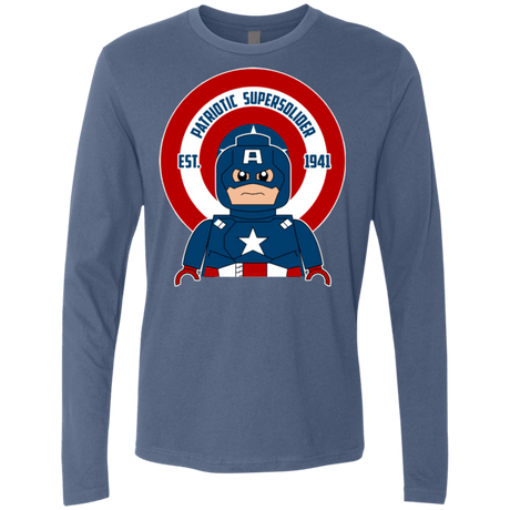 T-Shirts Indigo / Small Patriotic Supersoldier Men's Premium Long Sleeve