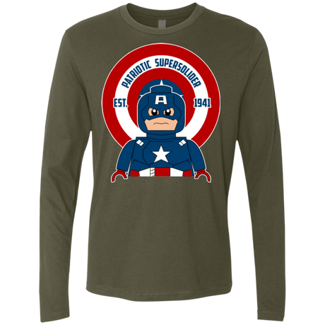 T-Shirts Military Green / Small Patriotic Supersoldier Men's Premium Long Sleeve