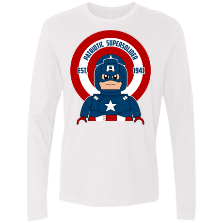 T-Shirts White / Small Patriotic Supersoldier Men's Premium Long Sleeve