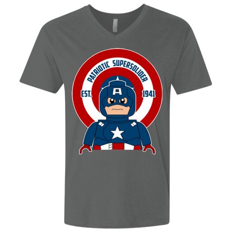 T-Shirts Heavy Metal / X-Small Patriotic Supersoldier Men's Premium V-Neck