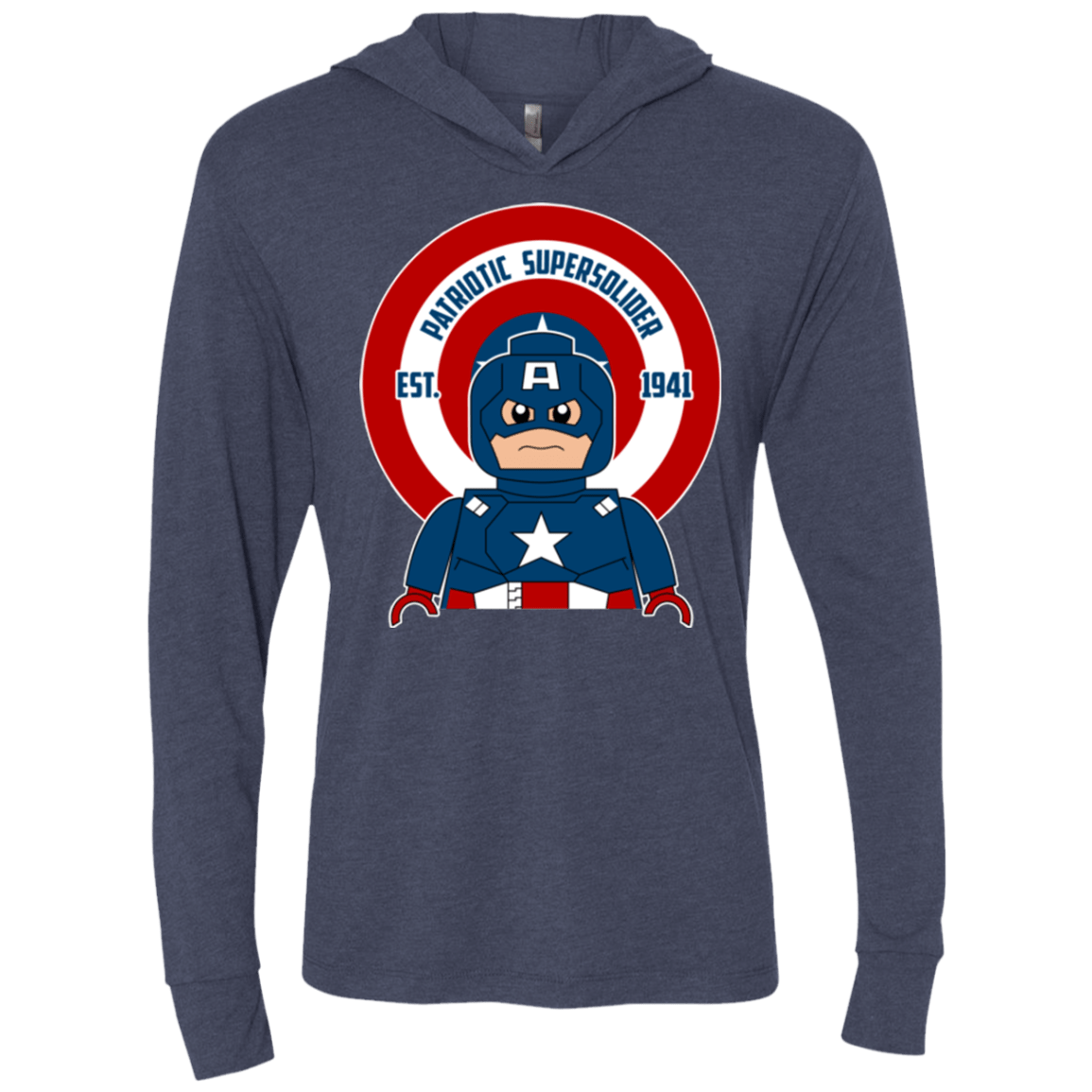 T-Shirts Vintage Navy / X-Small Patriotic Supersoldier Triblend Long Sleeve Hoodie Tee