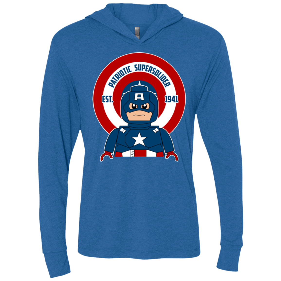 T-Shirts Vintage Royal / X-Small Patriotic Supersoldier Triblend Long Sleeve Hoodie Tee