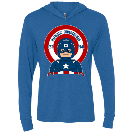 T-Shirts Vintage Royal / X-Small Patriotic Supersoldier Triblend Long Sleeve Hoodie Tee