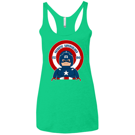 T-Shirts Envy / X-Small Patriotic Supersoldier Women's Triblend Racerback Tank