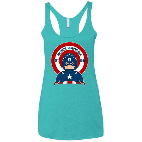 T-Shirts Tahiti Blue / X-Small Patriotic Supersoldier Women's Triblend Racerback Tank