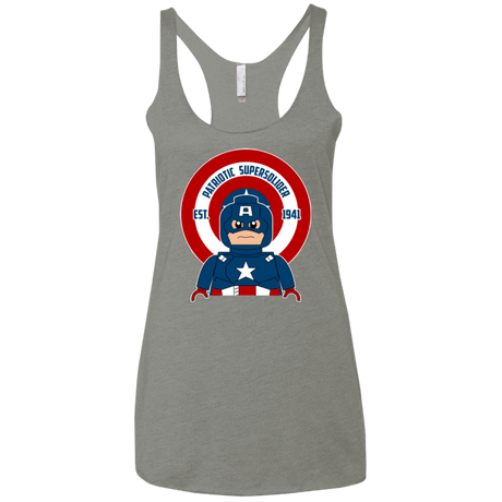 T-Shirts Venetian Grey / X-Small Patriotic Supersoldier Women's Triblend Racerback Tank