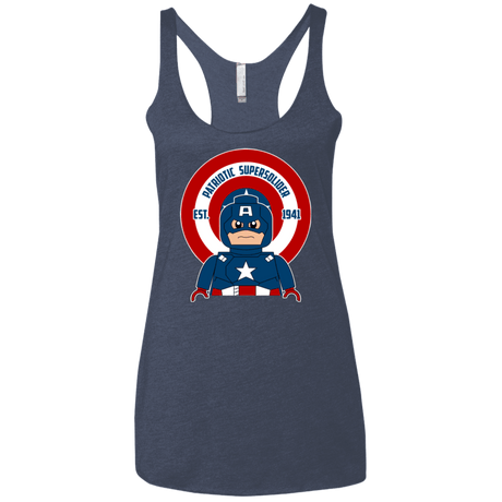 T-Shirts Vintage Navy / X-Small Patriotic Supersoldier Women's Triblend Racerback Tank