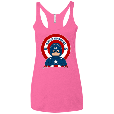 T-Shirts Vintage Pink / X-Small Patriotic Supersoldier Women's Triblend Racerback Tank