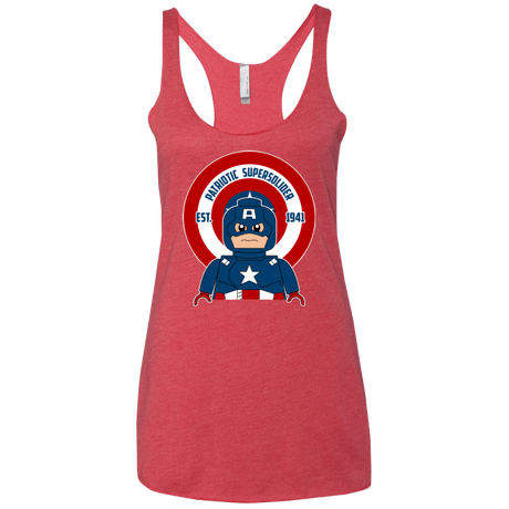 T-Shirts Vintage Red / X-Small Patriotic Supersoldier Women's Triblend Racerback Tank