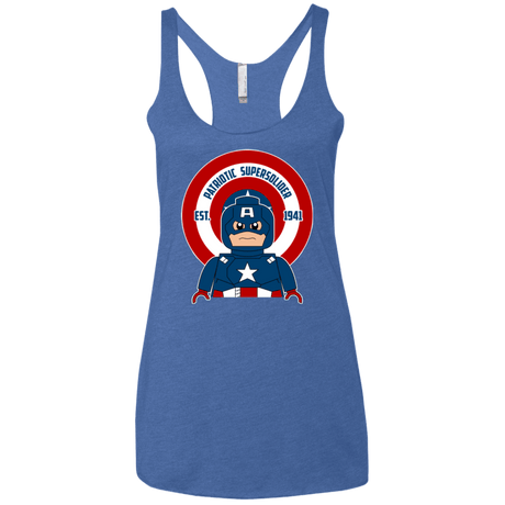 T-Shirts Vintage Royal / X-Small Patriotic Supersoldier Women's Triblend Racerback Tank