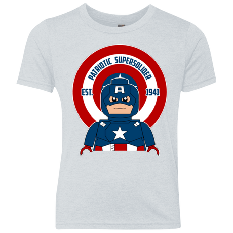 T-Shirts Heather White / YXS Patriotic Supersoldier Youth Triblend T-Shirt