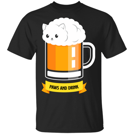 T-Shirts Black / S Paws and Drink T-Shirt