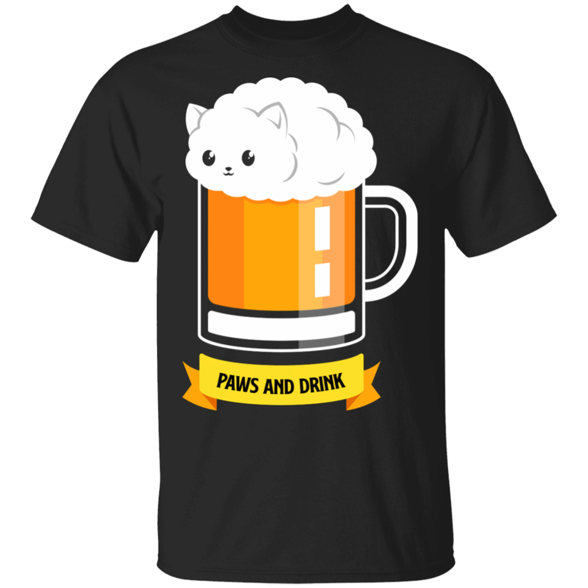 T-Shirts Black / S Paws and Drink T-Shirt