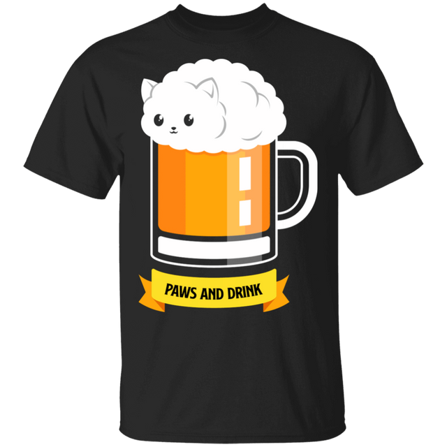 T-Shirts Black / S Paws and Drink T-Shirt