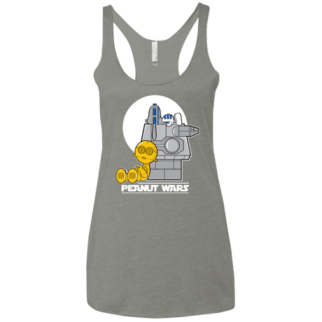 T-Shirts Venetian Grey / X-Small Peanut Wars Women's Triblend Racerback Tank