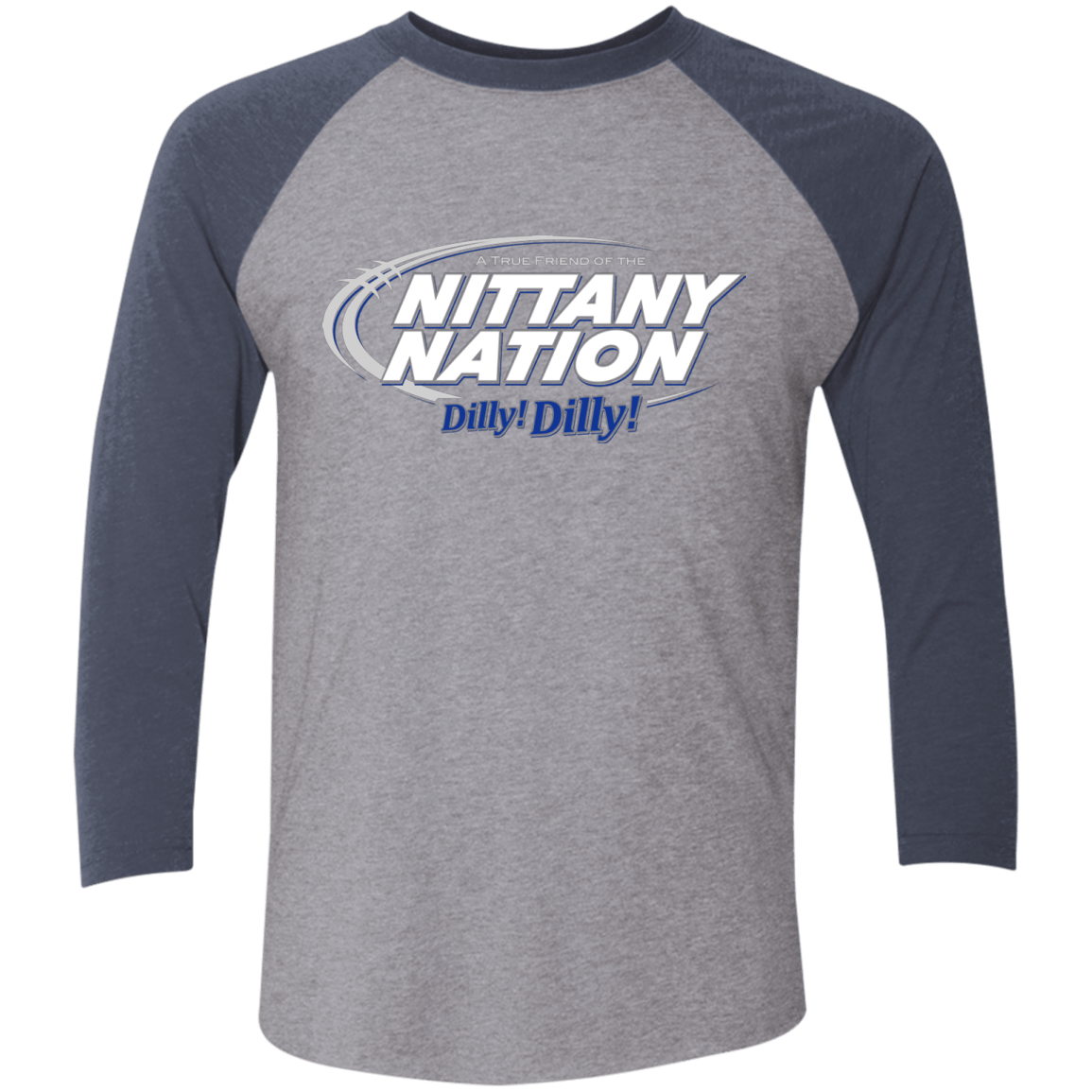 T-Shirts Premium Heather/ Vintage Navy / X-Small Penn State Dilly Dilly Men's Triblend 3/4 Sleeve