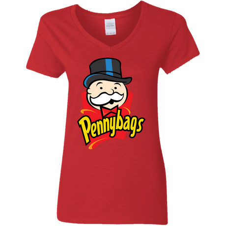 T-Shirts Red / S Pennybags Women's V-Neck T-Shirt