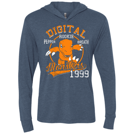 T-Shirts Indigo / X-Small Pepper Breath Triblend Long Sleeve Hoodie Tee