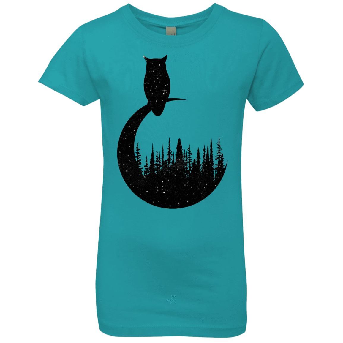 T-Shirts Tahiti Blue / YXS Perched Owl Girls Premium T-Shirt