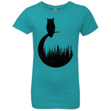 T-Shirts Tahiti Blue / YXS Perched Owl Girls Premium T-Shirt