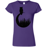 T-Shirts Purple / S Perched Owl Junior Slimmer-Fit T-Shirt