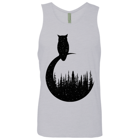 T-Shirts Heather Grey / S Perched Owl Men's Premium Tank Top