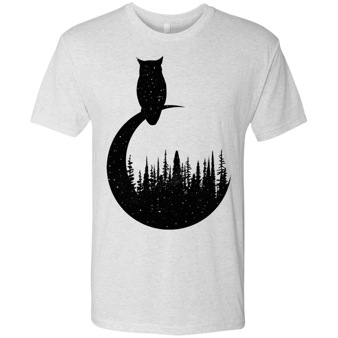 T-Shirts Heather White / S Perched Owl Men's Triblend T-Shirt