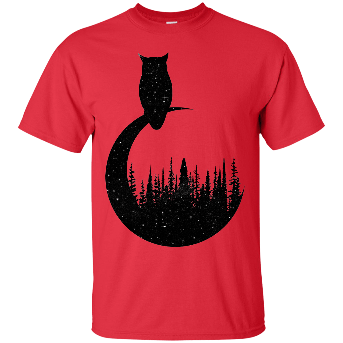 T-Shirts Red / S Perched Owl T-Shirt