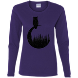 T-Shirts Purple / S Perched Owl Women's Long Sleeve T-Shirt