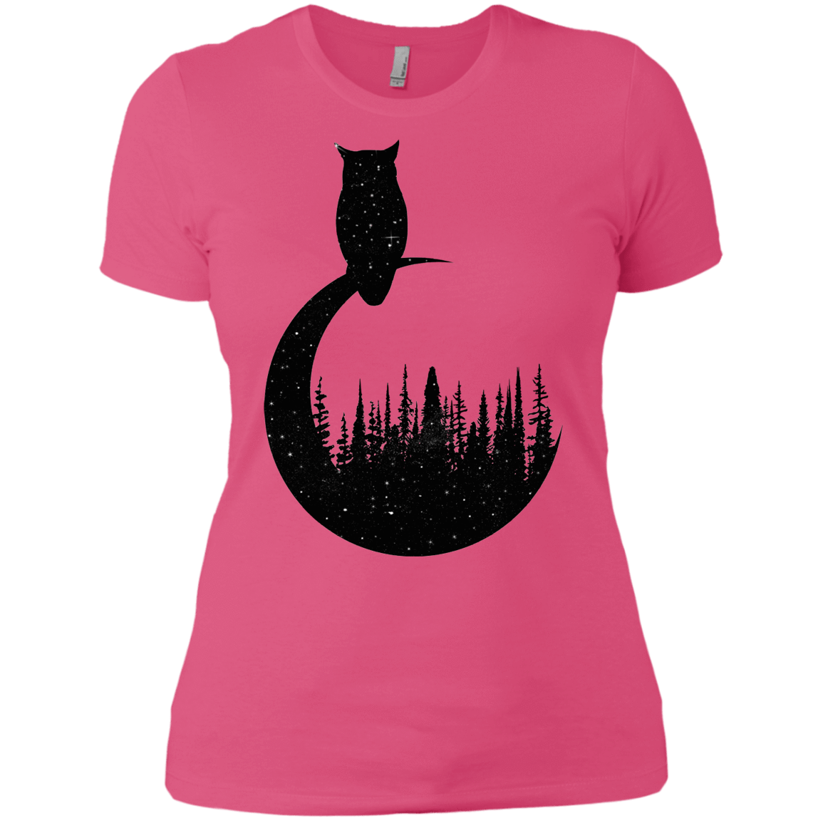 T-Shirts Hot Pink / X-Small Perched Owl Women's Premium T-Shirt