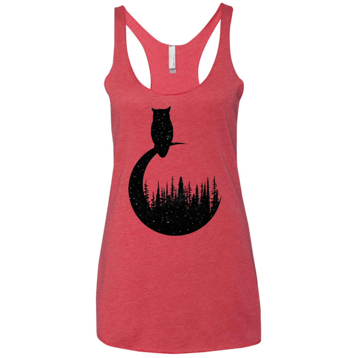 Perched Owl Women's Triblend Racerback Tank