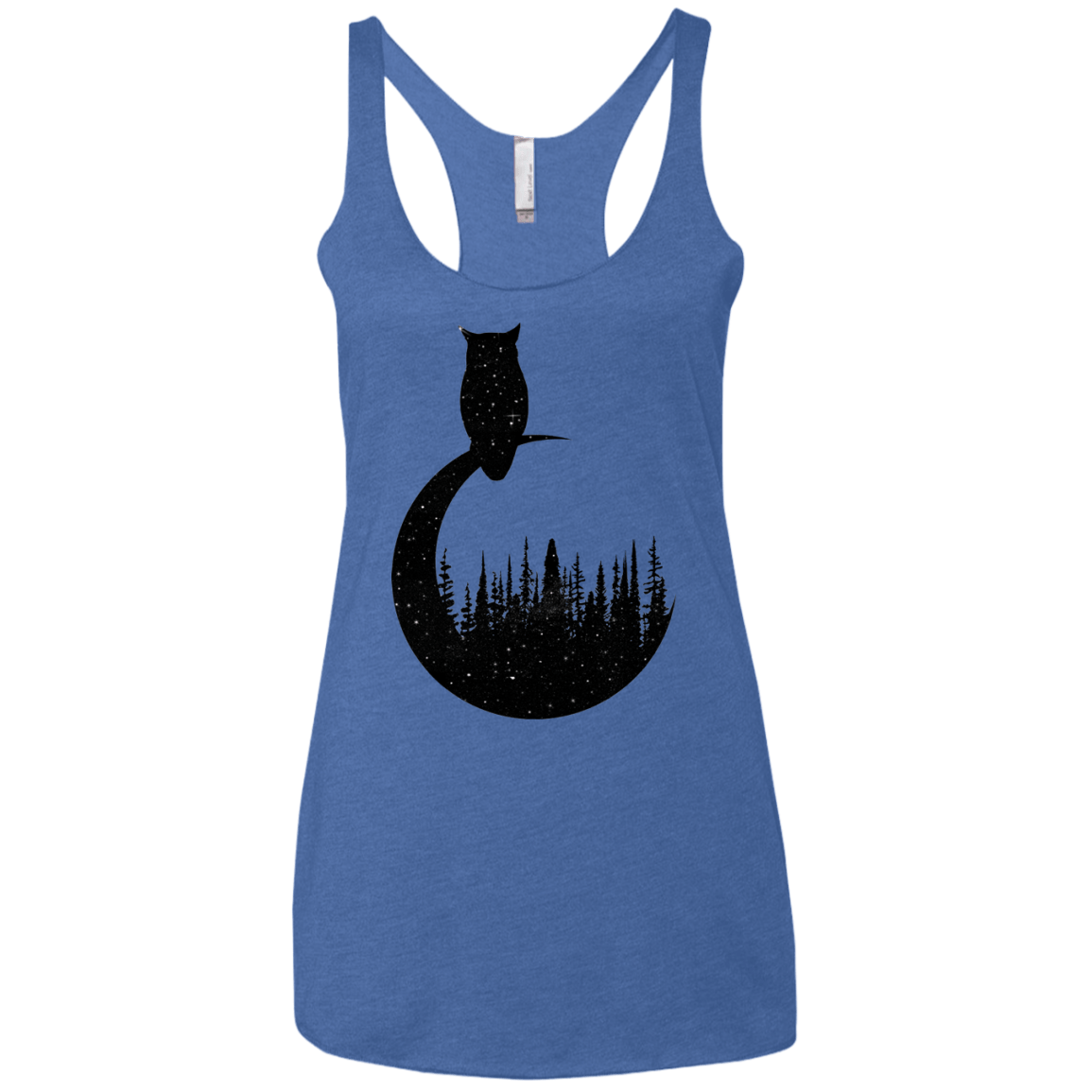 Perched Owl Women's Triblend Racerback Tank