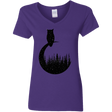 T-Shirts Purple / S Perched Owl Women's V-Neck T-Shirt