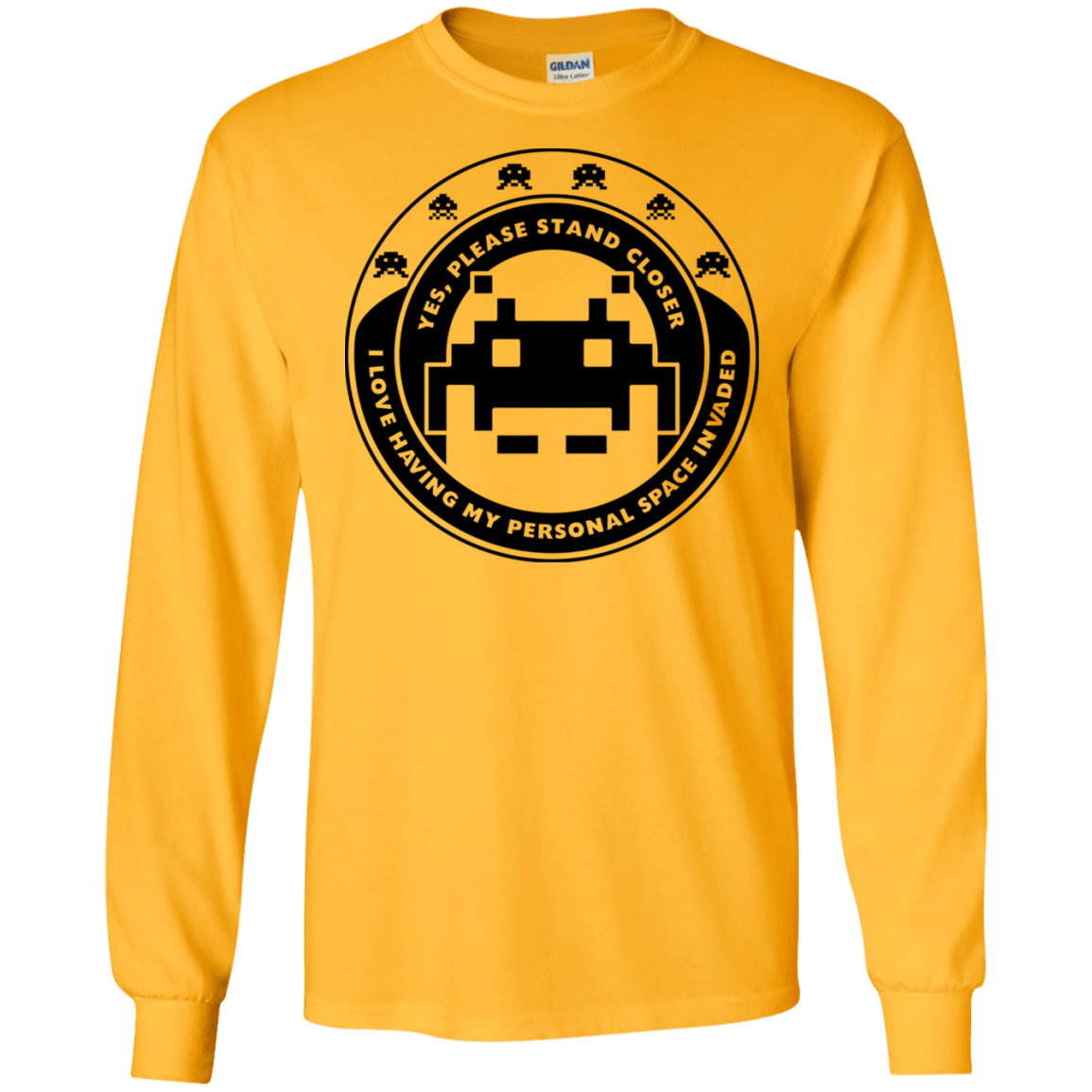 T-Shirts Gold / S Personal Space Invader Men's Long Sleeve T-Shirt