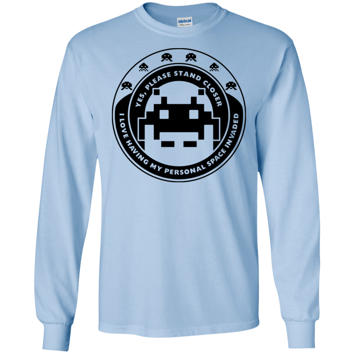 T-Shirts Light Blue / S Personal Space Invader Men's Long Sleeve T-Shirt