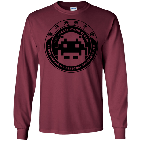 T-Shirts Maroon / S Personal Space Invader Men's Long Sleeve T-Shirt