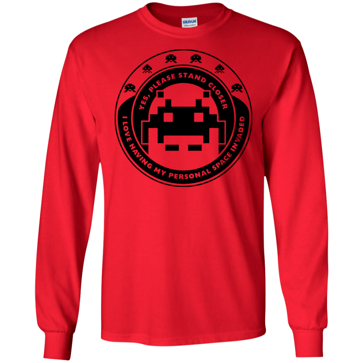 T-Shirts Red / S Personal Space Invader Men's Long Sleeve T-Shirt