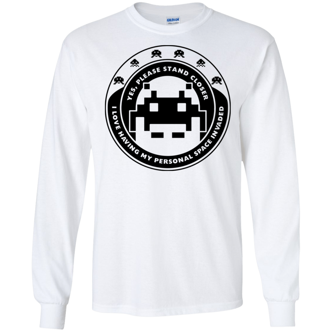 T-Shirts White / S Personal Space Invader Men's Long Sleeve T-Shirt