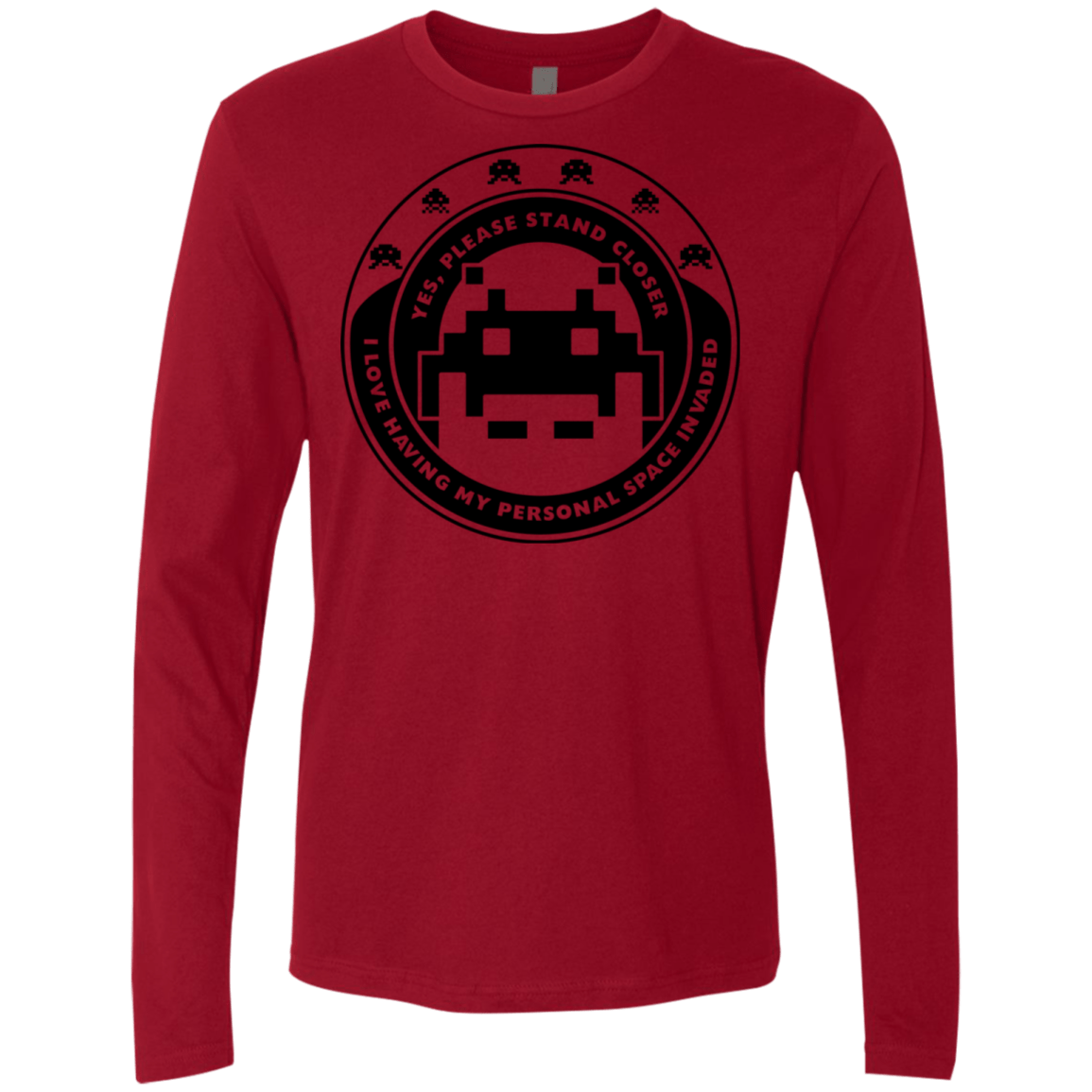 T-Shirts Cardinal / S Personal Space Invader Men's Premium Long Sleeve