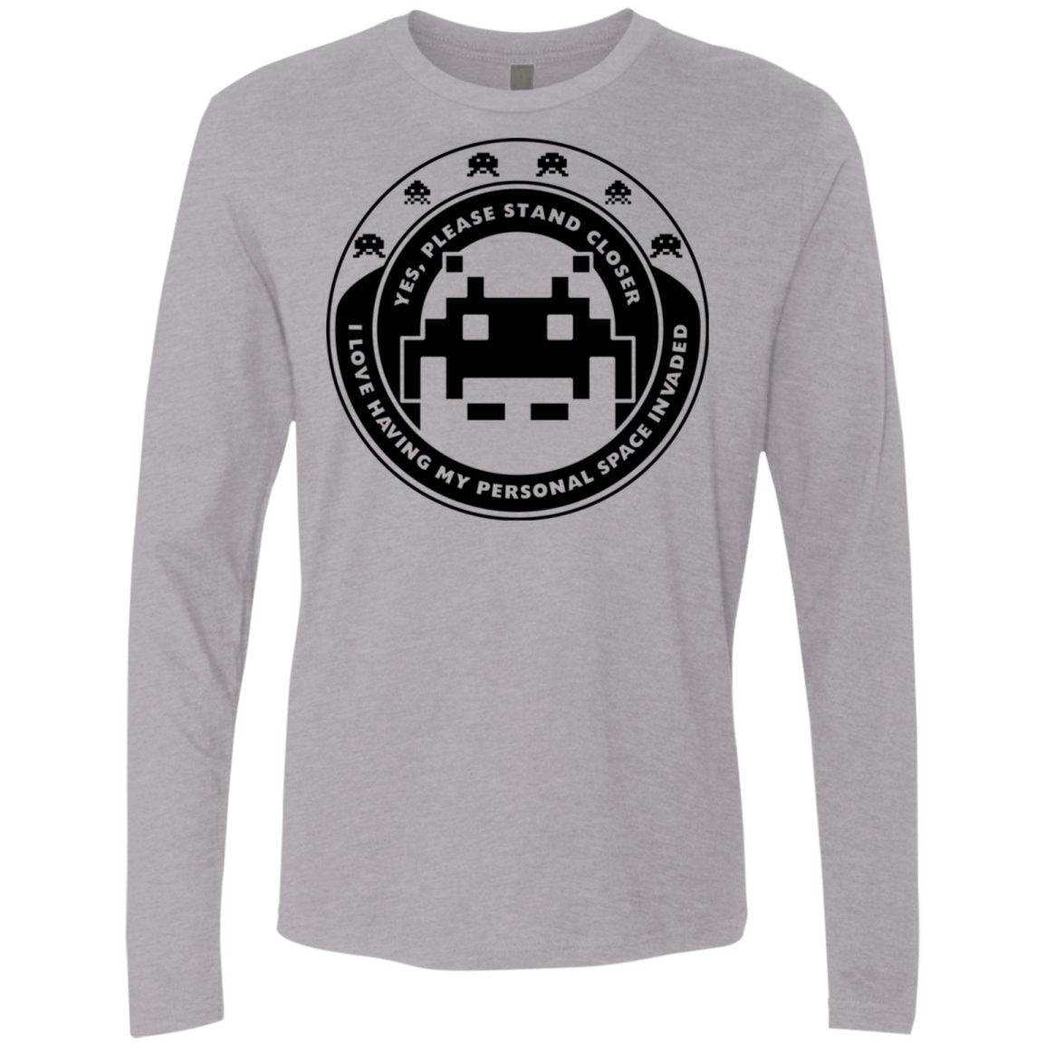 T-Shirts Heather Grey / S Personal Space Invader Men's Premium Long Sleeve