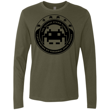 T-Shirts Military Green / S Personal Space Invader Men's Premium Long Sleeve