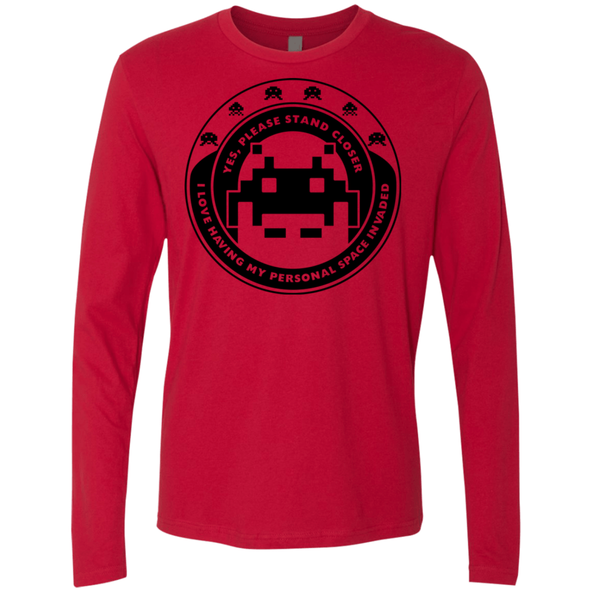 T-Shirts Red / S Personal Space Invader Men's Premium Long Sleeve