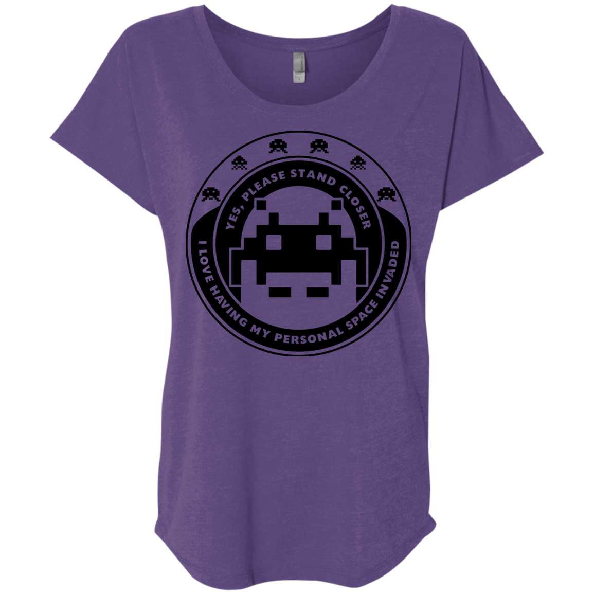 T-Shirts Purple Rush / X-Small Personal Space Invader Triblend Dolman Sleeve