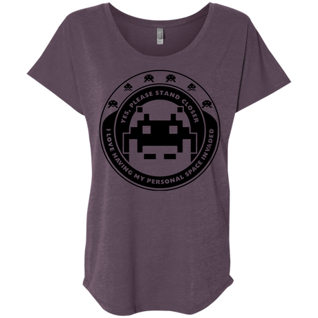 T-Shirts Vintage Purple / X-Small Personal Space Invader Triblend Dolman Sleeve