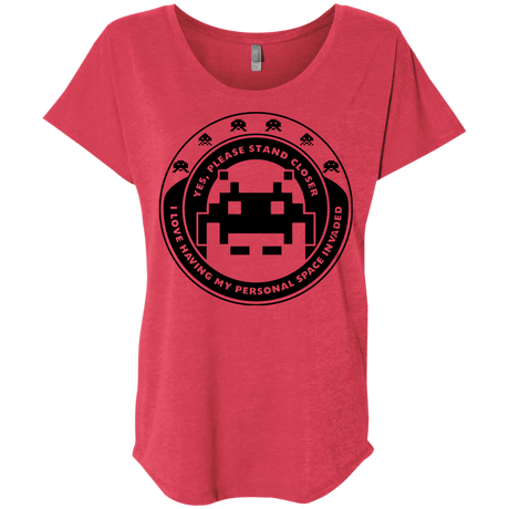 T-Shirts Vintage Red / X-Small Personal Space Invader Triblend Dolman Sleeve